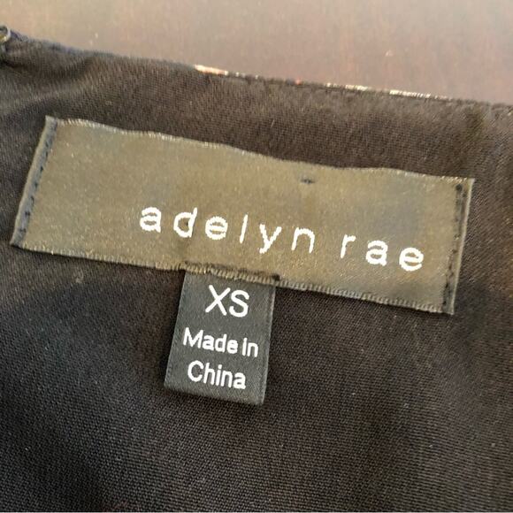 Adelyn Rae Marcella navy black floral high low lace trim midi dress Extra Small - Picture 11 of 16